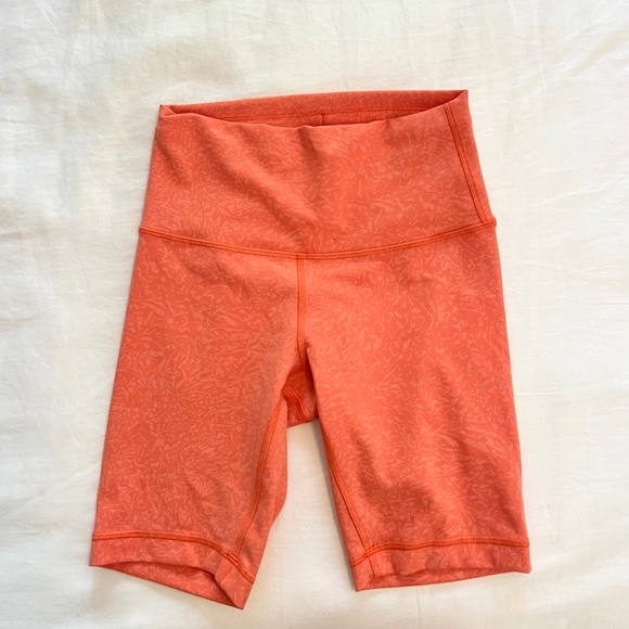 Lululemon Orange biker shorts - Picture 2 of 6